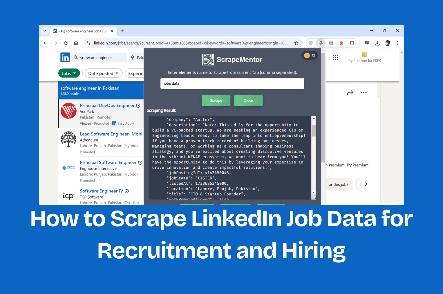 Scraping LinkedIn job data