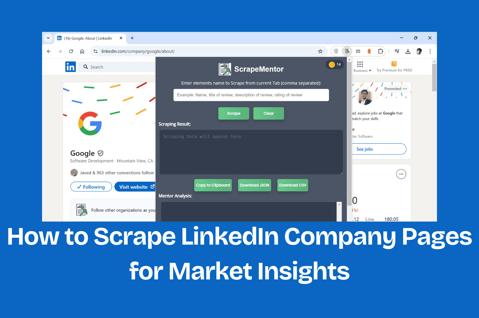 Scraping LinkedIn company pages